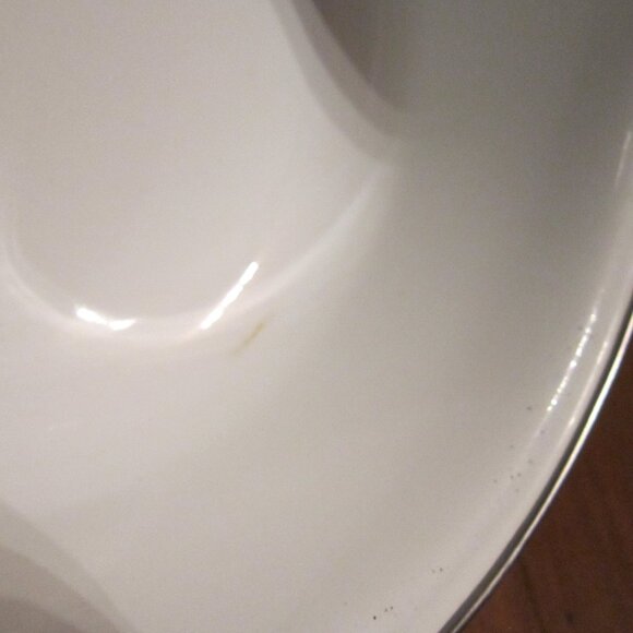 Vintage Pink and Purple Floral Enamel Bowl, White/ Silvertone Farmhouse Chic - Picture 7 of 14